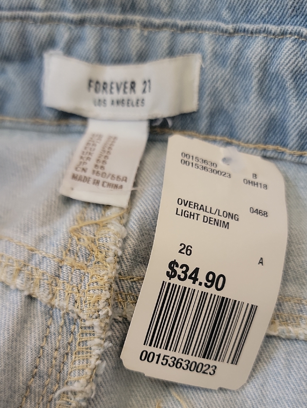 Light Wash Distressed Denim Overalls - Picture 12 of 15